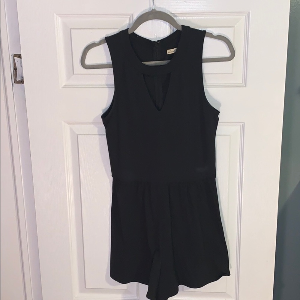 Hollister Black Romper with Triangle Cutout